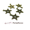 Pendentifs breloque ETOILES avec PICOT metal couleur Bronze