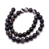 Fil d'environ 60 Perles Rondes, Agate Veinée 6 mm, effet givre Noir Coloris 03