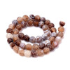 Perles rondes 8 mm – Agate craquelée effet givre Beige Marron