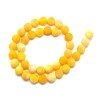 HS237 lot 1 fil d'environ 95 perles rondes 4 mm, Agate craquelée, effet givre,  Jaune Orange coloris 02