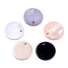 HK01209B PAX 20 Perles, Pendentifs Nacres, Pastilles 15mm Mulitcolores