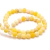 HF367 Lot 1 fil d'environ 38 perles rondes 10 mm, Agate craquelée, effet givre,  Jaune Clair coloris 11