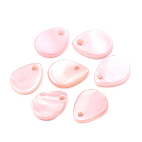 Perles ou Pendentifs Nacre Pastille Goutte 10mm Rose Pâle