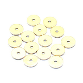 Pendentifs, Perles intercalaire, Cercle avec trou 10 mm, Laiton Doré à l'or fin 18K