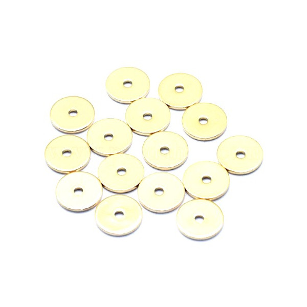 Pendentifs, Perles intercalaire, Cercle avec trou 10 mm, Laiton Doré à l'or fin 18K