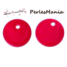 PERLES PENDENTIFS NACRES PASTILLES 11mm ROSE FUSCHIA