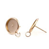 Supports de Boucle d'oreille Puce 12mm avec attache en ACIER INOXYDABLE coloris Or Rose et embouts poussoirs