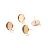 PS11670468 PAX 4 Supports de Boucle d'oreille Puce 12mm avec attache en ACIER INOXYDABLE coloris Or Rose