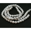 Perles rondes 8 mm, Howlite Blanc Gris, veiné effet GIVRE