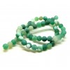 HGE478 Lot 1 fil d'environ 60 Perles Rondes, Agate Veinée 6 mm, effet givre Vert Coloris 06