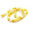 HS237 lot 1 fil d'environ 95 perles rondes 4 mm, Agate craquelée, effet givre,  Jaune Orange coloris 02