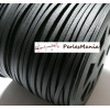 Cordon en suédine aspect cuir NOIR DIY 3mm de largeur, 1mm d'épaisseur.