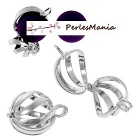 1 PENDENTIF CAGE POUR PERLE BOULE BOLA GROSSESSE 16mm ou BOULE de PARFUM S1176266