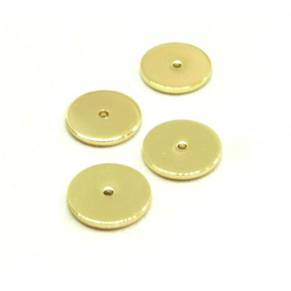 Pendentifs, Perles intercalaire, Cercle avec trou 10 mm, Laiton Doré à l'or fin 18KPlaqué OR 18KT