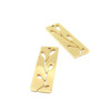 Pendentif - Géométrique - Rectangle avec Feuille - 28 mm - Doré en Acier Inoxydable 201 - pour bijoux raffinés