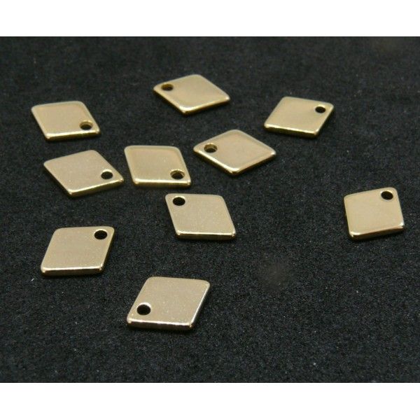 Pendentifs- Géométrique - Losange - 9 mm - Doré en Acier Inoxydable 304 - pour bijoux raffinés