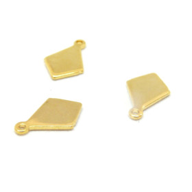 HP14210G PAX 5 Pendentifs- Géométrique - Losange - 13.5 mm - Doré en Acier Inoxydable 304 - pour bijoux raffinés