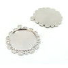 Supports de pendentif, Arty Fleur 25mm, Laiton coloris Argent Vif