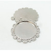 A18228 PAX 5  Supports de pendentif, Arty Fleur 25mm, Laiton coloris Argent Vif
