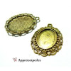 Supports de pendentif retro pour camé cabochon verre 13 par 18 mm métal coloris Or Antique