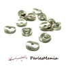 H11067Y PAX 40 Coupelles, Caps, Embouts stries, perles intercalaires 9.5 mm Métal couleur Argent Antique