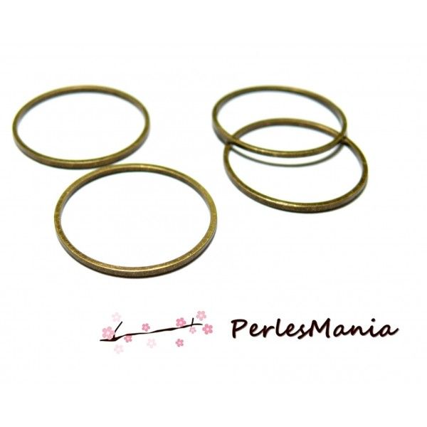 Pendentifs, grand anneau 28 mm, connecteur fermé rond, metal couleur Bronze