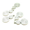REF 2W5203 PAX 10 pendentifs Tourbillons, Spirales 26 mm métal coloris Argent Antique