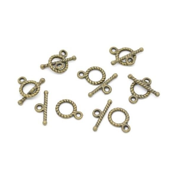 PS1114510 PAX 50 sets fermoirs T toggle 11 mm metal couleur Bronze