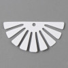 Estampes, pendentifs, Demi cercle style, Eventail 35 mm, métal coloris Blanc