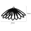 Estampes, pendentifs, Fleur 28 mm, métal coloris Noir