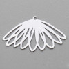 Estampes, pendentifs, Fleur 28 mm, métal coloris Blanc