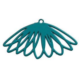 Estampes Pendentifs Fleur 28mm – Métal Bleu Canard