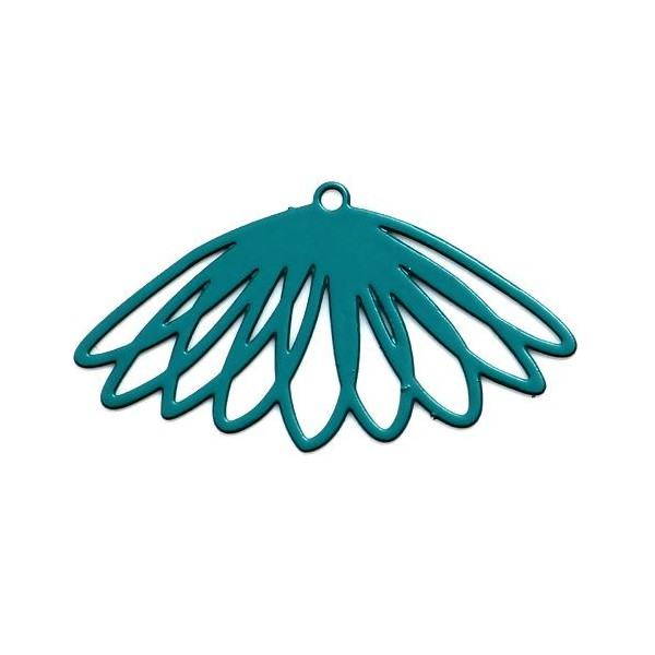 Estampes Pendentifs Fleur 28mm – Métal Bleu Canard