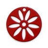 PS11738748 PAX 20 Estampes, pendentifs Fleur, Cercle, Soleil 16 mm, métal coloris Rouge