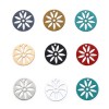 PS11738747 PAX 20 Estampes, pendentifs Fleur, Cercle, Soleil 16 mm, métal coloris Blanc