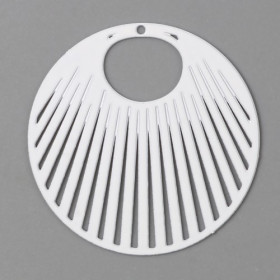 AE115240 Lot de 4 Estampes pendentif filigrane Cercle 30mm Blanc