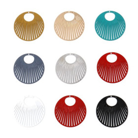 PS11738692 PAX 5 Estampes pendentif filigrane Cercle 31mm métal coloris Rouge