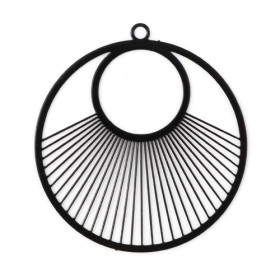 Estampes Pendentif Filigrane Cercle 40mm Noir