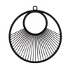 Estampes Pendentif Filigrane Cercle 40mm Noir