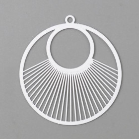 Estampes Pendentif Filigrane Cercle 40mm Blanc