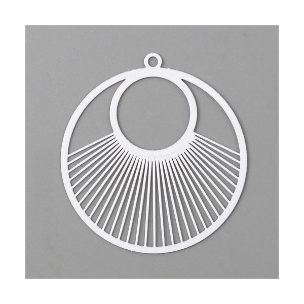 Estampes Pendentif Filigrane Cercle 40mm Blanc