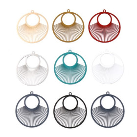 Estampes Pendentif Filigrane Cercle 40mm Gris