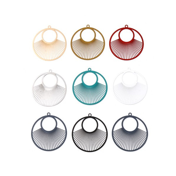 Estampes Pendentif Filigrane Cercle 40mm Gris