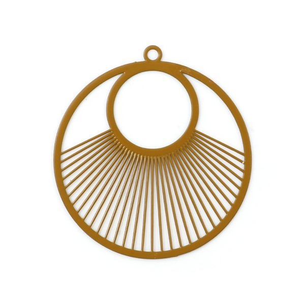 Estampes Pendentif Filigrane Cercle 40mm Moutarde