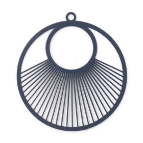 Estampes Pendentif Filigrane Cercle 40mm Gris