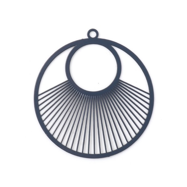 Estampes Pendentif Filigrane Cercle 40mm Gris