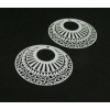 AE113654 Lot de 2 Estampes pendentif filigrane 38mm métal couleur Blanc