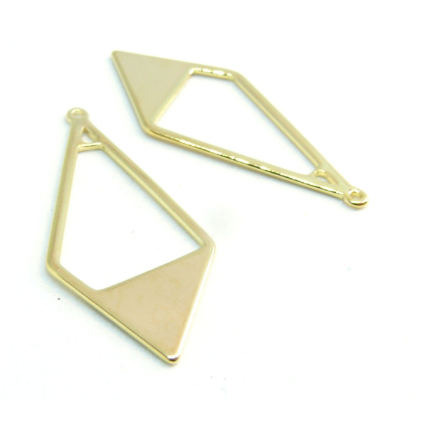 Pendentifs breloques Losange laiton plaqué OR 18KT