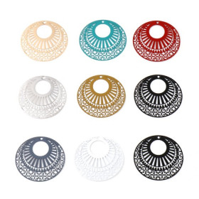 PS11738728 PAX 4 Estampes, pendentif filigrane 39 mm, métal couleur Moutarde