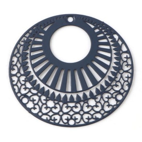 PS11738729 PAX 4 Estampes, pendentif filigrane 39 mm, métal couleur Gris